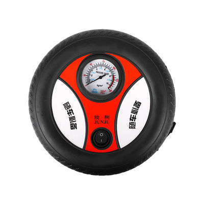 Inflador de pneus de automóvel portátil de forma redonda com pressão atmosférica de 250 psi e interruptor de ligação/desligação